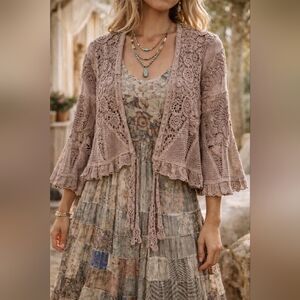 #1483 A Rare Bird Desert Rose Throw Over